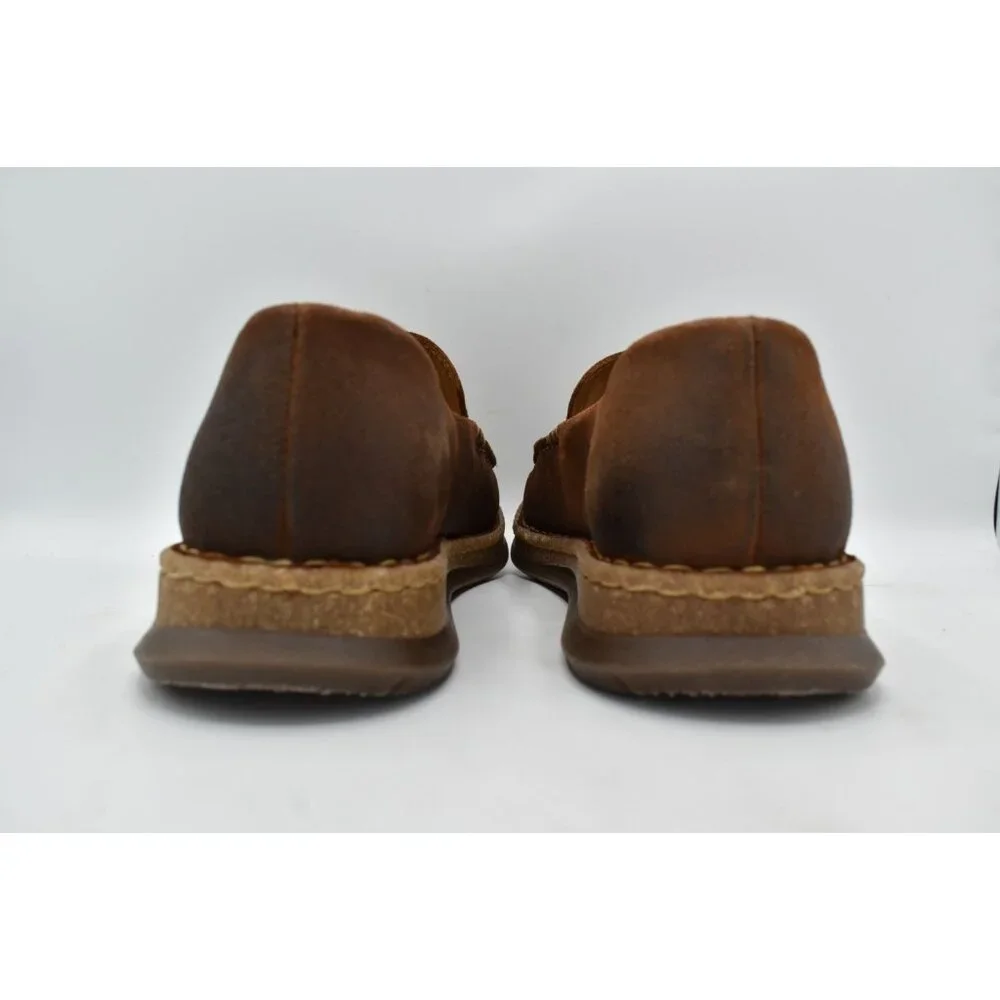 Born Mens 10 Baylor Brown Glazed Ginger‎ Distressed Suede Slip On Casual Shoes